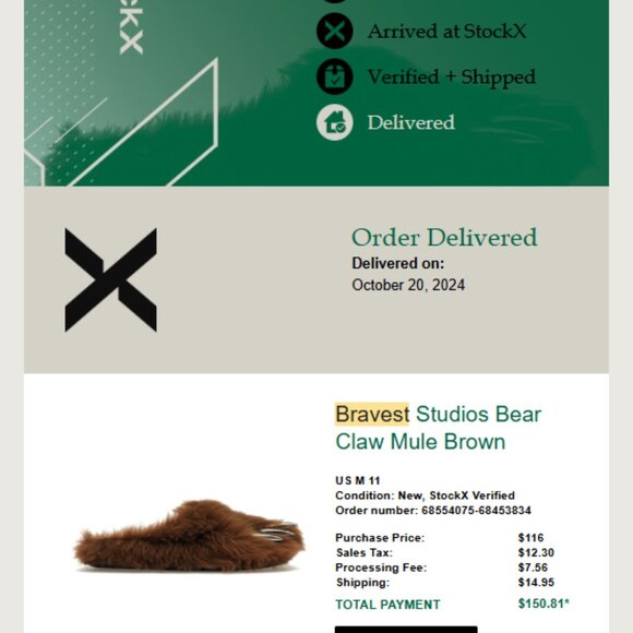 Bravest Studios Limited Stock/Rare Bear Claw Mules in Brown Size 11 - Picture 6 of 6